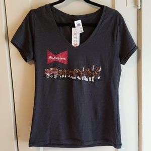Budweiser clydesdales womens v neck t shirt